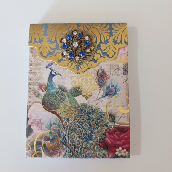 Peacock Notebook Journal w/Rhinestone Crystal Magnetic Closure Pre-owned Unused - Picture 1 of 12